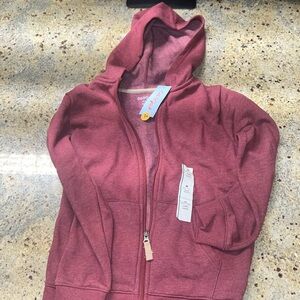 Cat & Jack Burgundy Zip Up Hoodie M(8-10)